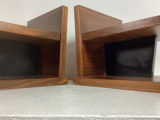 Image 1 of 2 Vintage teak wooden speaker stands