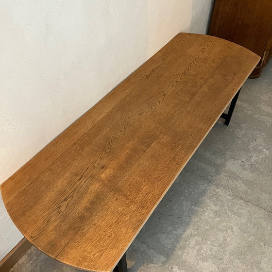 Image 1 of Wooden Coffee Table, Metal Base