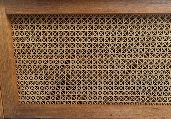Image 1 of Piccola credenza in teak con frontale in fettuccia, anni '60