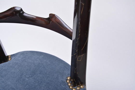 Image 1 of Set of Four Italian High Back Dining Chairs by Aldo Tura