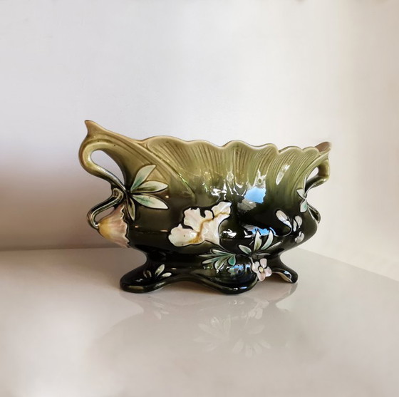 Image 1 of Vase - Jardinier - Gustav De Bruyn - Certificat d'authenticité