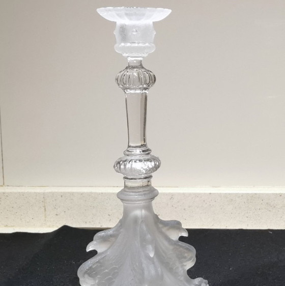 Image 1 of Glazen kandelaars - Val Saint Lambert - Art Deco