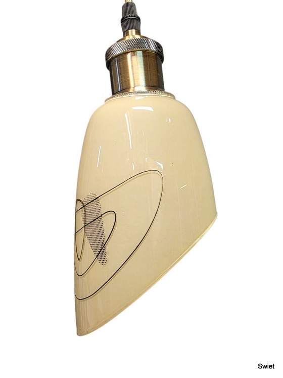 Image 1 of Paralume per lampada a sospensione in vetro vintage anni '60 