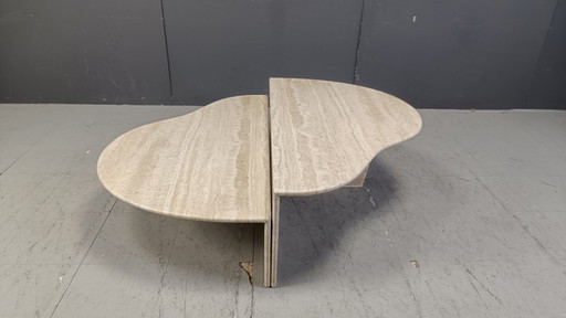 Pair of Travertine Coffee Tables, 1970s