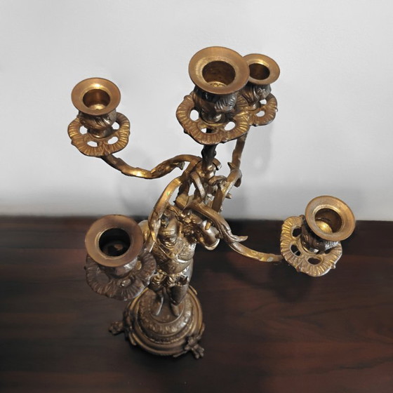 Image 1 of Paar Kandelaber mit Ritterfiguren