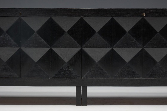 Image 1 of Brutalistisch De Coene-dressoir in gebeitst eikenhout, België, jaren 70