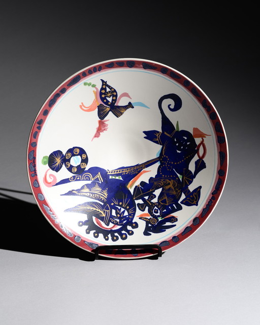 Dúo de cuenco y plato de porcelana Rosenthal Gilbert Portanier "Alta Mira"