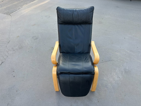 Image 1 of Poltrona/sedia relax Westnofa – versione in pelle nera di lusso