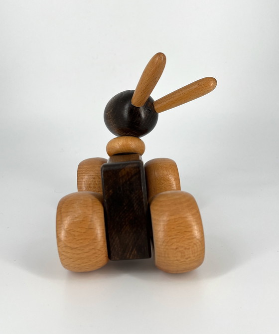 Image 1 of Jouet en bois vintage Ikea Lapin à tirer