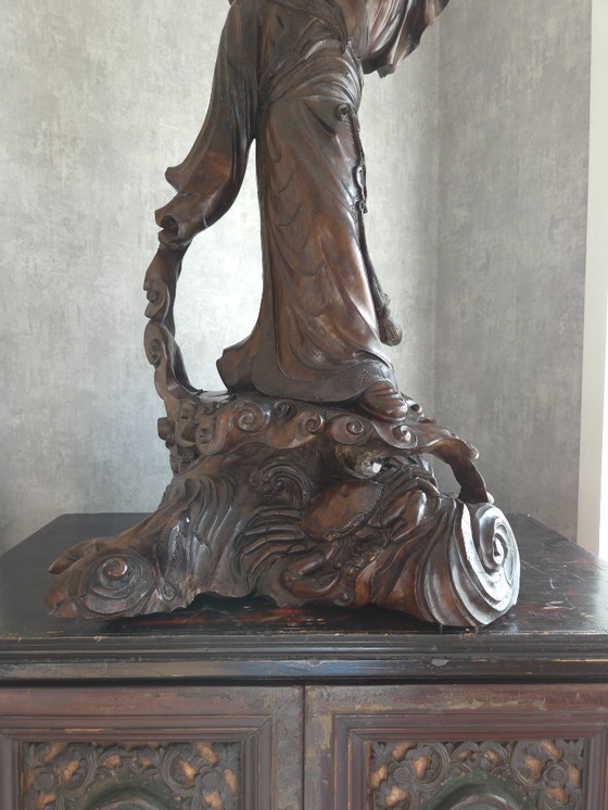 Image 1 of 19th century Asian deity sculpture - Hardwood - (ref 4105)