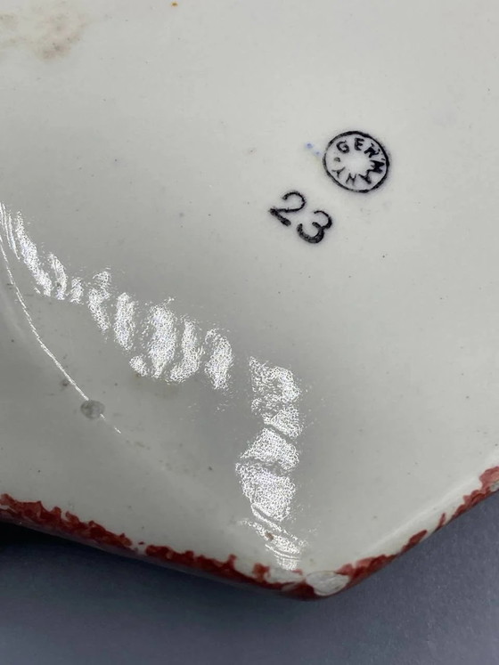Hand-Painted Floral Faience Pie Server, Germany – Crockery (photo 3 of 3)