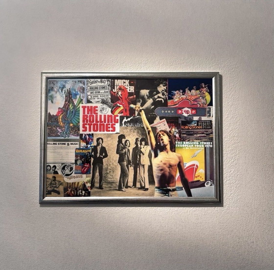 Image 1 of Pezzo unico - The Rolling Stones Collage - Fatto a mano con materiali originali