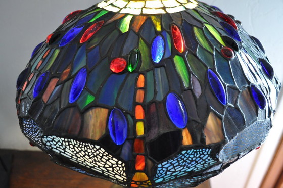 Image 1 of Lampe à poser - Signée H JAVAUX - Style Tiffany (ref 3528)