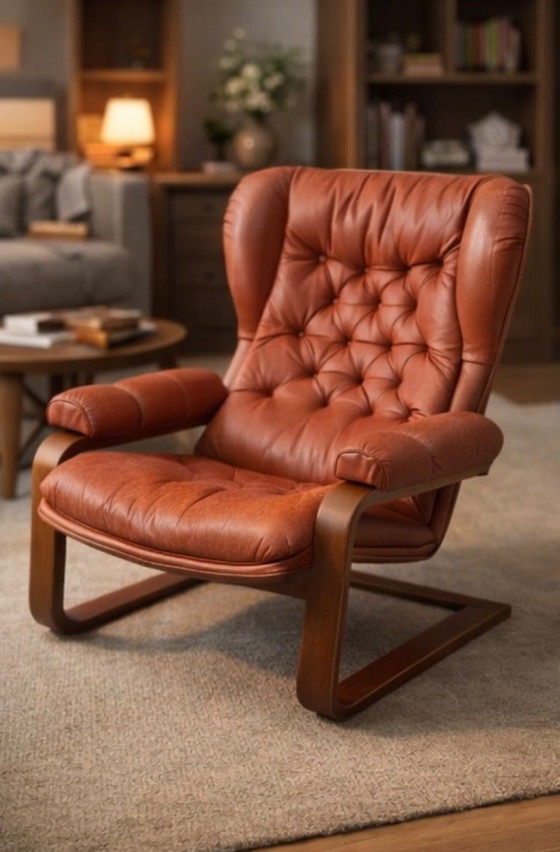 Image 1 of EAR-PATCH ARMCHAIR, MOULDED WOOD