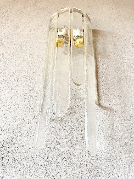 Vintage large Mazegga wall light Nason, Mazzega, Brass, Murano Glass, Gold (photo 5 of 15)