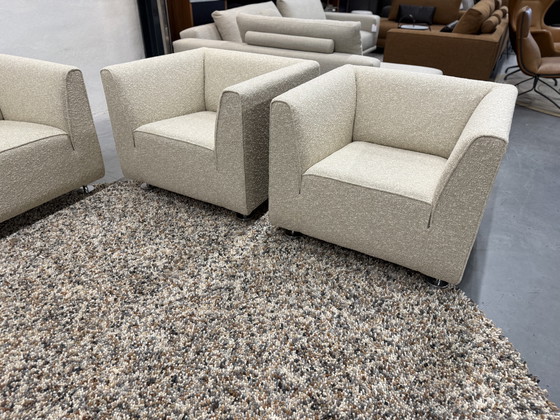 Image 1 of Gelderland Bank 2,5-Sitzer & 2 Sessel, moosfarbener Sahco-Stoff