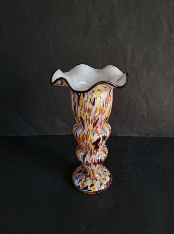 Image 1 of Vaas de vidrio salpicado Art Déco de Murano