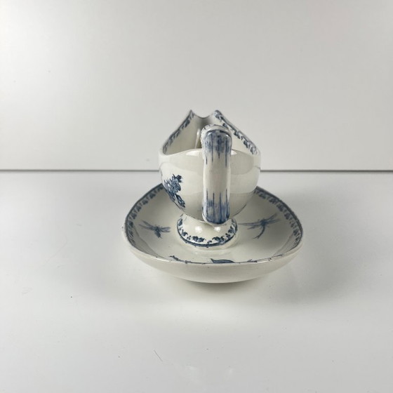 Image 1 of Ironstone gravy boat "Carmen", Sarreguemines, blue, 1875-1900