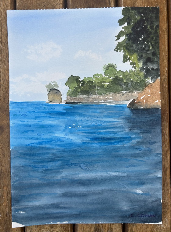 Image 1 of Seaside watercolor