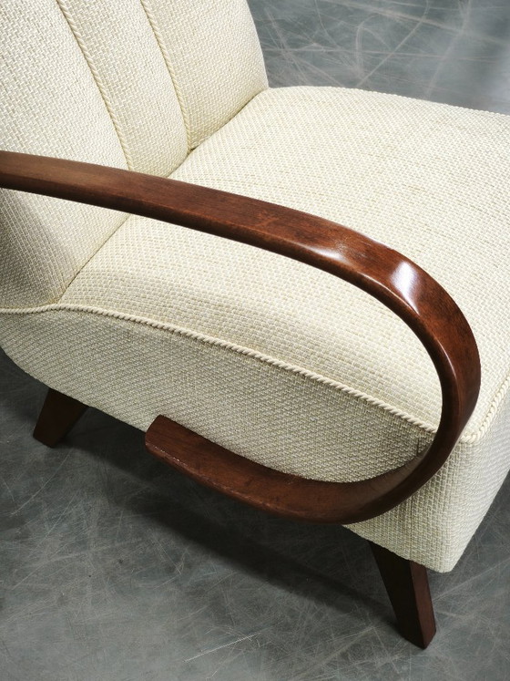 Image 1 of Fauteuil Art Déco Jindřich Halabala en bois courbé, Tchécoslovaquie 1940