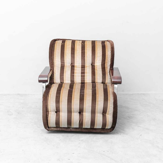 Poltrona vintage Malga in tessuto a righe – Design anni '70 – Poltrone, Wood, Metal (photo 3 of 9)