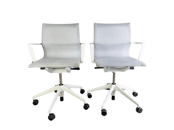 Image 1 of 2er Set Vitra Bürostühle Physix Trioknit grau grey Bürostuhl weiß