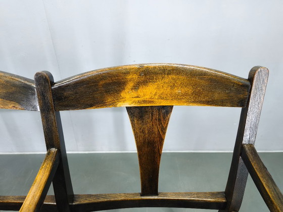 Image 1 of Rares bancs de cinéma en bois de hêtre tchécoslovaques des années 1920