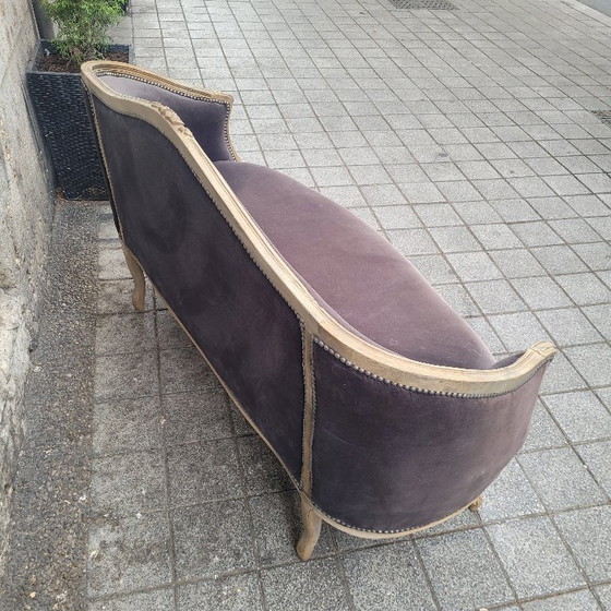 Image 1 of Sofa / bank Corbeille, Lodewijk XV / Provençaalse stijl, gewassen eikenhout, p. s. 20e eeuw - Frankrijk