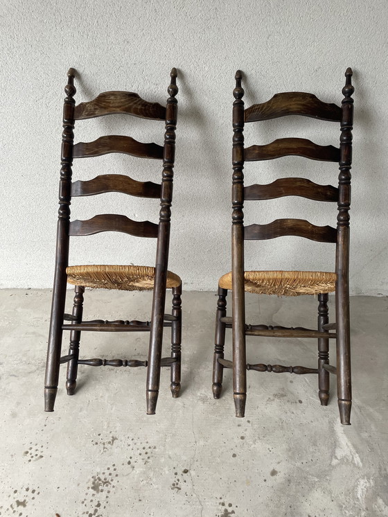 Image 1 of sillas rústicas de paja, 1950