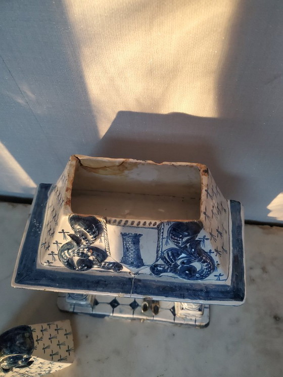 Image 1 of Delfts blauw - Miniatuur schouw - 18e eeuw (Ref 3875)
