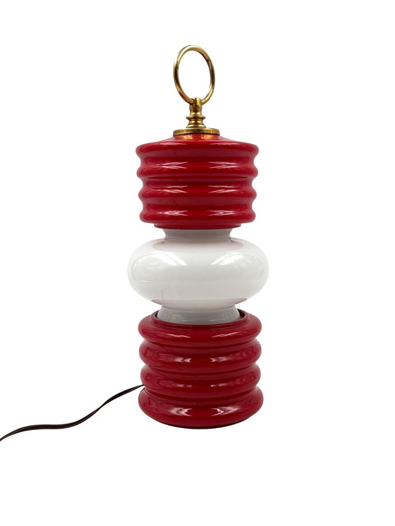 Image 1 of Space Age Ceramic Lantern-Shaped Table Lamp, Ceramiche Fiorentine Italy, 1970s