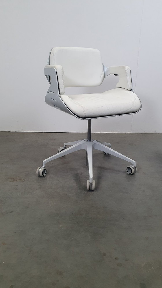 Image 1 of Interstuhl Silver 162S Bürostuhl, weißes Leder, James Bond