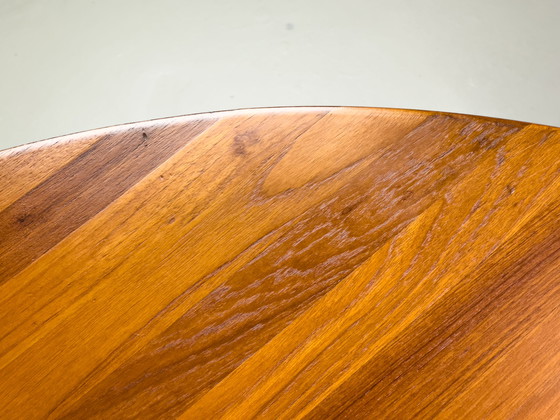 Image 1 of Danish Round Teak Dining Table With Extension, 1970S