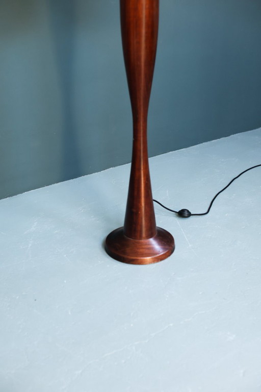 Italian Sculptural Rosewood Floor Lamp