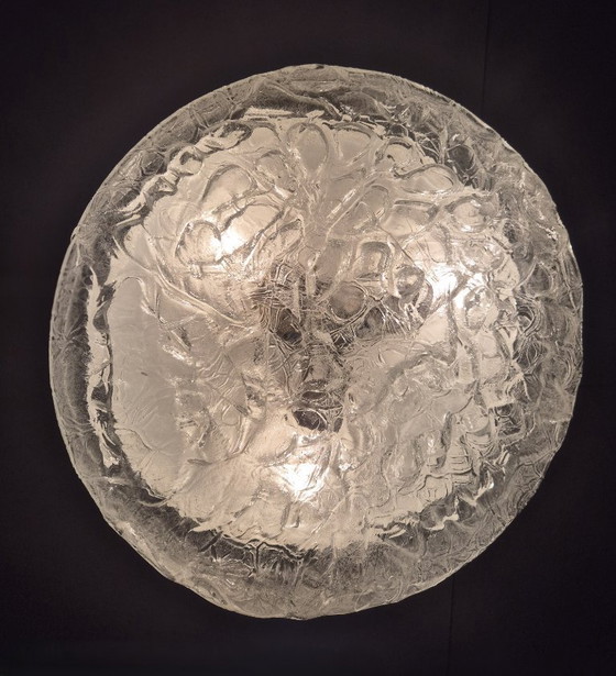 Image 1 of Doria Leuchten Ice Glass Ceiling Lamp  Mid-Century Vintage Retro Lamp