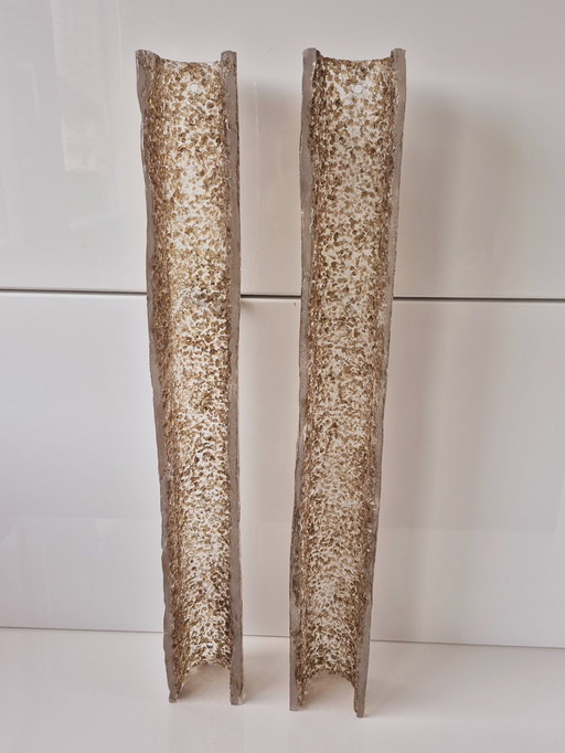 2 x Replacement glass for Hillebrand Murano glass ice glass rod wall light 60 cm