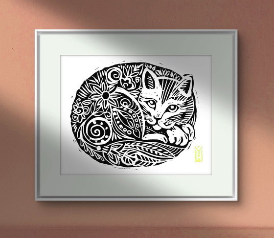 Image 1 of Gatto inciso a mano