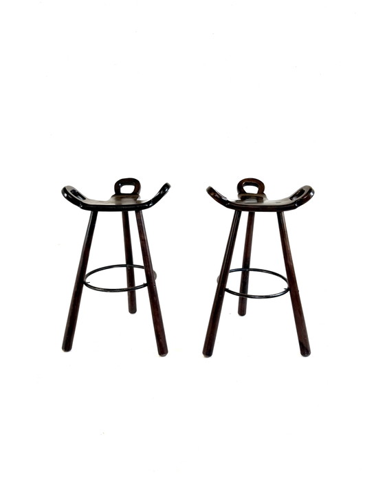Set di 2 sgabelli da bar vintage ‘Marbella’ anni '60 – conoform, Wood, Metal (photo 7 of 7)