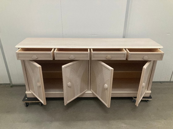 Image 1 of Vintage zacht zalm dressoirkast, jaren 80, art deco elementen