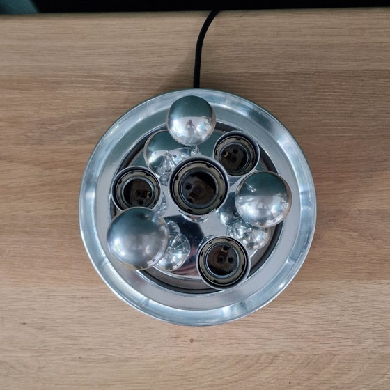 Image 1 of Lampe de table vintage Doria Leuchten « Big Ball » – Design de l'ère spatiale (années 1970, Allemagne)