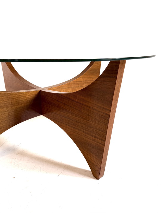 Image 1 of Vintage teak & glass coffee table '60