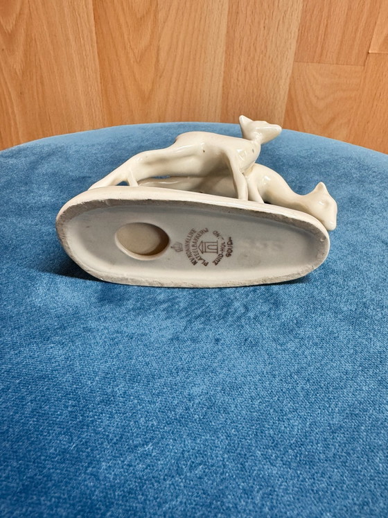 Deer Sculpture, Koninklijke Plateelbakkerij Zuid-Holland, Ceramic, Creme (photo 2 of 6)