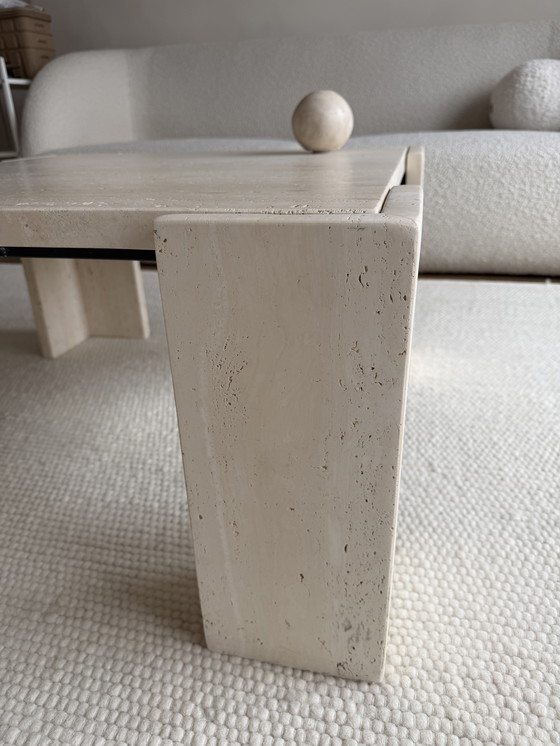 Image 1 of Vintage travertine coffee table, Italian modernism, 1970s