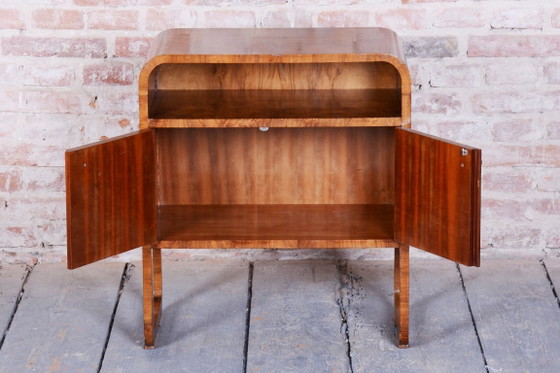 Gerestaureerde art-deco kast, walnoothout, fineer, gerestaureerde lak, Tsjechisch, jaren 1920 – Kasten, Wood (photo 12 of 13)