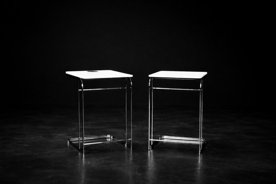 Image 1 of Vintage Mid-Century Italian Modern White Coffee Tables Carlotta by Antonio Citterio for Flexform, 1997, Set of 2