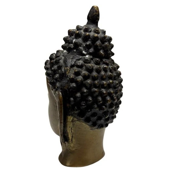 Cabeza de Buda de Bronce - Nepal - Dorado Residual – Esculturas, Bronze, Gold (photo 17 of 21)