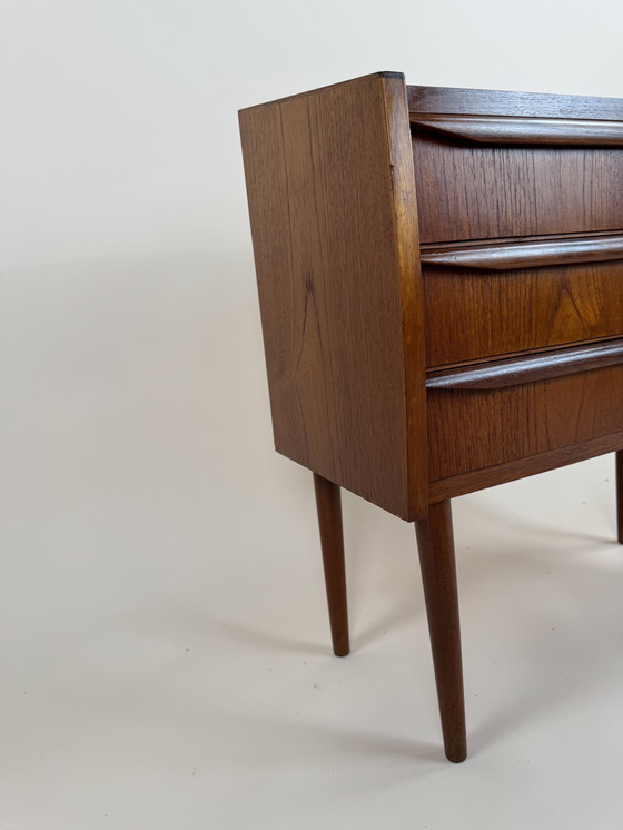 Image 1 of Small Danish Teak Cabinet with Curved Front – Perfectly Versatile