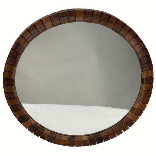 Mid-Century Danish Teak & Rosewood Mirror, 1960S