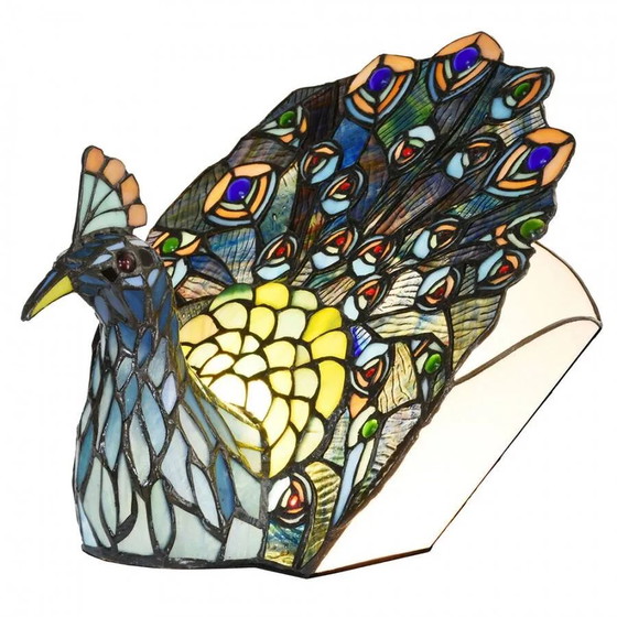Tiffany Peacock table lamp, Crystal, Glass, Blue (photo 3 of 5)