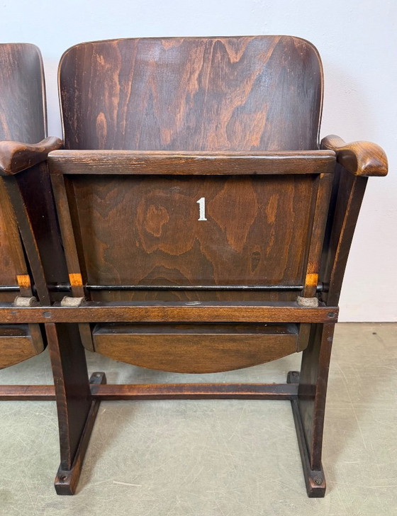 Vintage Two-Seat Cinema Bench from Thonet, 1950s – Folding chairs, Wood (photo 11 of 21)